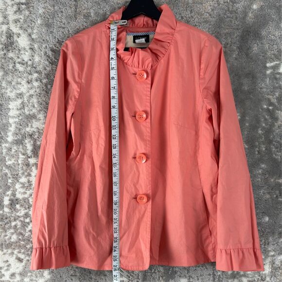 J Crew Womens Size 6 Cotton Button Coat Pink Lined Long Sleeve Outdoor Jacket - Picture 3 of 9